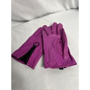 Vintage Leather Driving Gloves Barnes And Baker Size Large With Circle Metal Zip